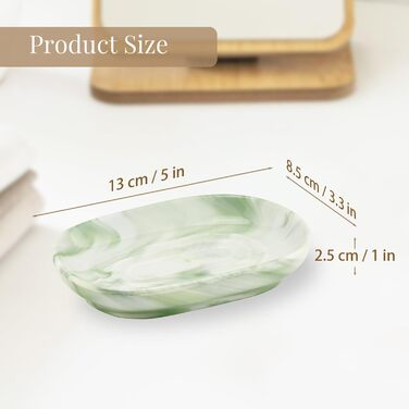 Керамічна мильниця з антиковзним покриттям, мильниця для мила, мильниця для ванної кімнати, душа та кухні (зелена)