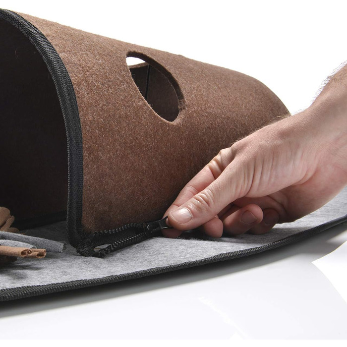 CanadianCat Company | Ultimate Cat Carpet Activity Carpet Calvin Grey/Brown, Intelligence Toy Cat Play Mat, Cat Activity Play Carpet, approx. 90 x 90 x 20 cm