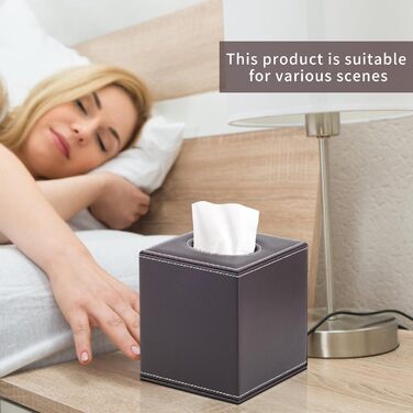 Скляна коробка для серветок прямокутна, органайзер для дому, ванної кімнати, авто, офісу, вінтажний дизайн (коричневий)