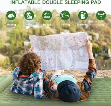 Douthfolle Twin XL Camping Sleeping Pad - 12cm Thick Inflatable Sleeping Mat with Foot Pump - Waterproof & Outdoor