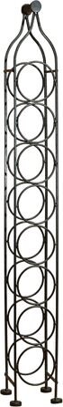 Biscottini Wrought Iron Bottle Rack 12xR12x105cm - Wine Rack with Antiqued Black Finish - Bottle Holder with 8 Bottle Spaces