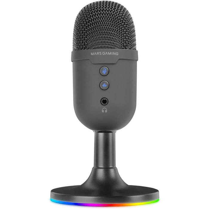 Мікрофон Mars Gaming MMIC-XT: Професійний студійний мікрофон з кульковим кріпленням, поп-фільтром та антишоком, 192Khz/24-bit, Чорний