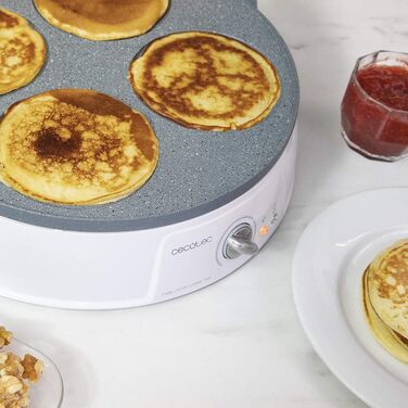 Електрична млинниця Cecotec Crepe Fun CrepeStone Twin 1200 Вт, антипригарна екоплита, реверсивна поверхня для млинців та оладок