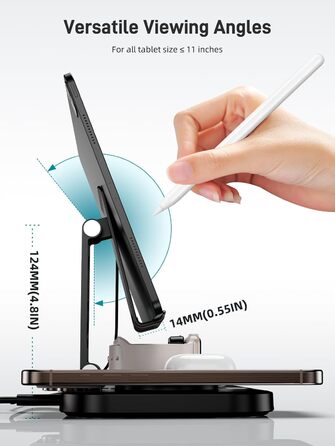 4-в-1 Бездротова зарядка для iPhone 16 Pro Max/15/14, iPad, Apple Watch та AirPods Pro (Чорний)