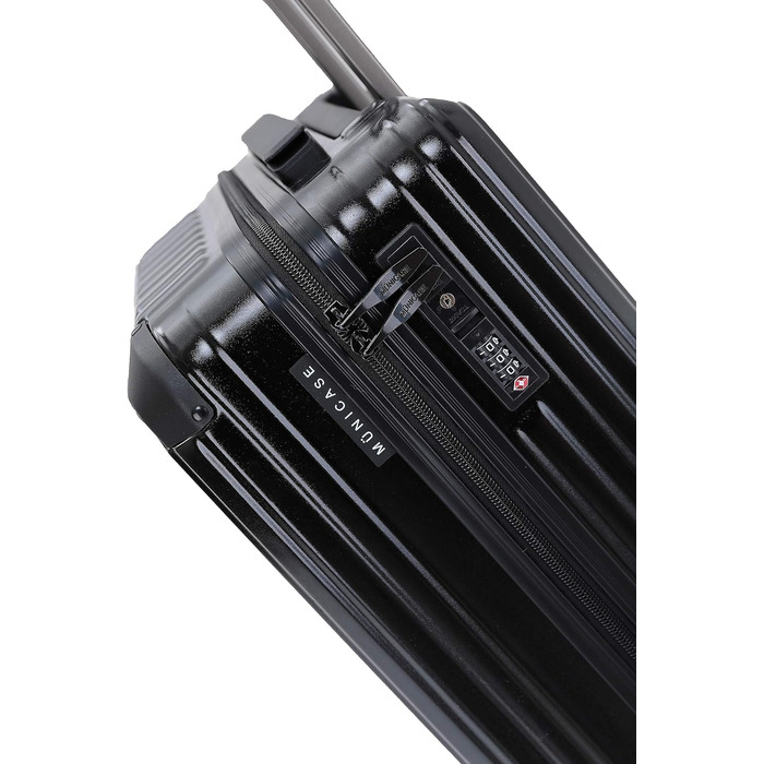 Чорний валіза на 4 колесах з TSA замком та телескопічною ручкою, жорсткий корпус (M816)