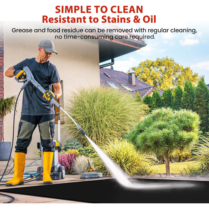 Килимок для газового гриля 180x100 см, двосторонній, вогнестійкий, захист тераси від жиру, для BBQ