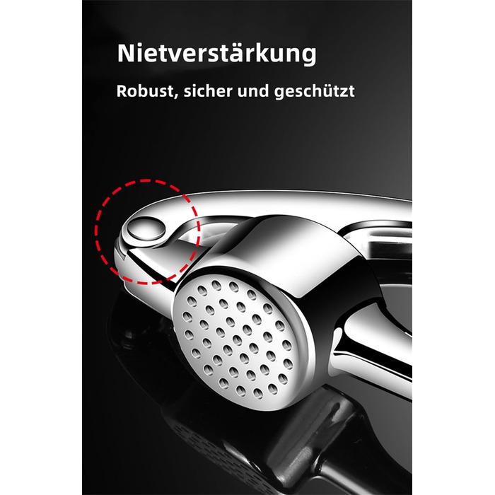 Прес для часнику, кухонний інструмент з зручною ручкою – Ефективний інструмент для отримання часникової пасти – Легко миється Garlic Press