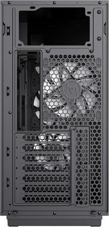 Корпус ПК GAMEMAX F45 Mid-Tower чорного кольору з дерев'яним декором, 4x ARGB PWM вентилятори, сумісний з BTF материнськими платами, скляна бічна панель, для геймінгу