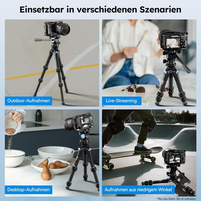 Штатив SIRUI AM-203S: компактний міні-штатив з алюмінію для DSLR, Vlogging (15кг, 42см)