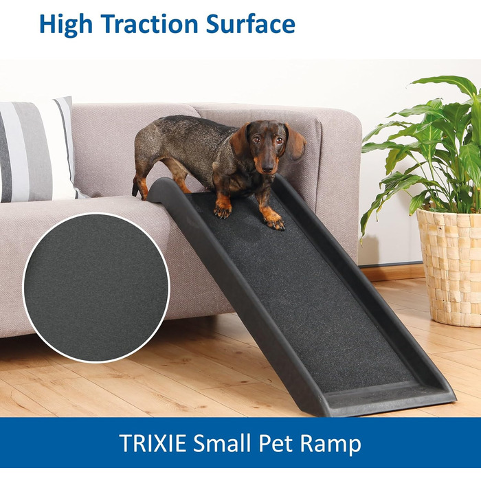 Рампа для собак Trixie Petwalk, 38 × 100 см, чорна. Підходить для маленьких собак