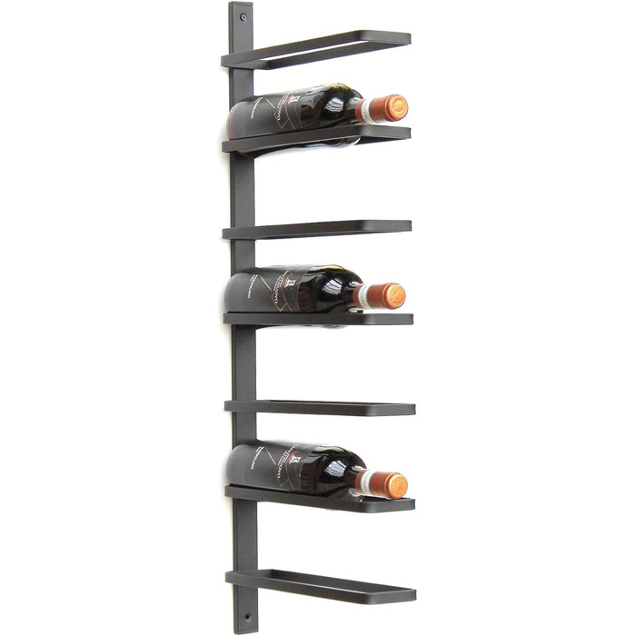 DanDiBo Wine Rack Metal Wall Black 93885 Bottle Rack Bottle Holder Wall Mount Modern Wall Holder Wall Shelf for 7 Bottles