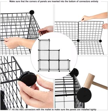 C&AHOME Wire Cube Storage, 6 - Metal Cube Organizer with C-Grid, Modular Shelving Units, Storage Container Shelves, Closet Organizer, 93.5 cm L x 31.8 cm W x 93.5 cm H, Black