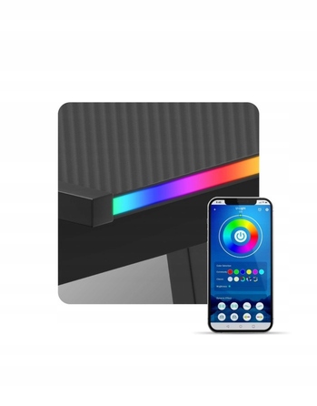 Ігровий кутовий стіл Huzaro Hero 6.0, чорний, RGB LED, регульовані ніжки