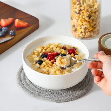 Набір супових та салатних мисок MALACASA Regular Weiß (3шт, 3.4л, 1.8л, 0.8л) з порцеляни. Ідеально для супу, салату, рамену, фруктів та мюслі.