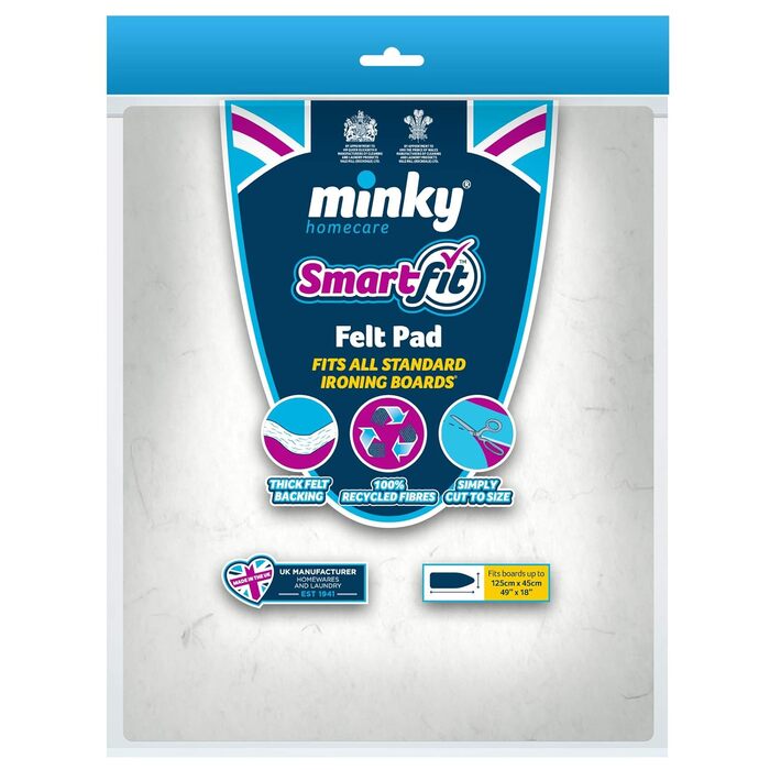 Чохол для прасувальної дошки Minky Smartfit, універсальний, бавовна, 125 x 45 см, з підкладкою з фетру