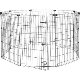 Amazon Basics Octagon, Square, Rectangle Dog Playpen - Foldable Metal Cage with Door - 152.4 x 152.4 x 91 cm