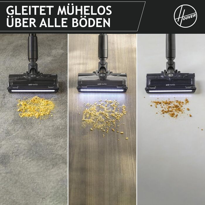 Бездротовий пилосос Hoover HF1 Plus: акумуляторний, з LED-підсвічуванням, HEPA-фільтр, для алергіків, 45 хв роботи