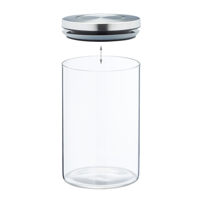 Relaxdays Storage Jars, Set of 4, each 750 ml
