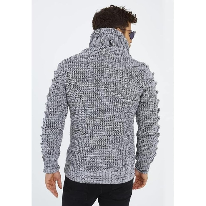 Чоловічий кардиган Leif Nelson з ґудзиками, Regular Fit, сірий та чорний колір, для повсякденного та ділового стилю