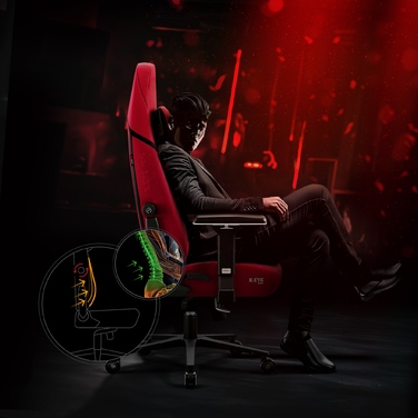 Ігрове крісло Diablo Chairs X.EYE PRIME, тканина, чорно-червоне