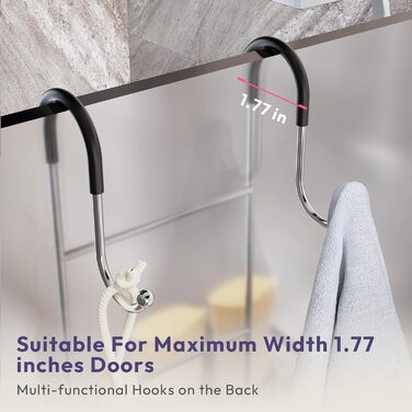 Настінна поличка для душу SWTYMIKI з нержавіючої сталі, сірого кольору - 2 корзини, 2 мильниці, 14 гачків