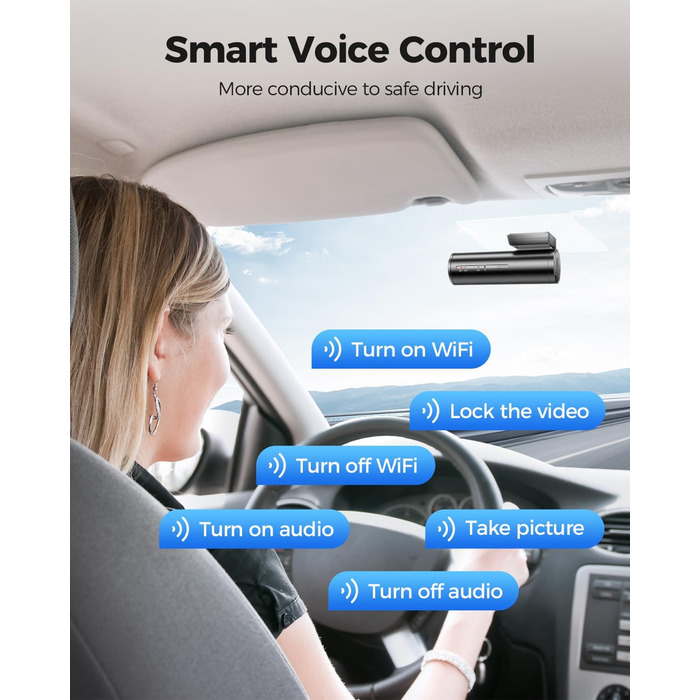 Відеореєстратор AZDOME Dashcam Auto Vorne Hinten 4K+1080P з WiFi, GPS, ADAS, Super Nachtsicht, G-Sensor та Parküberwachung