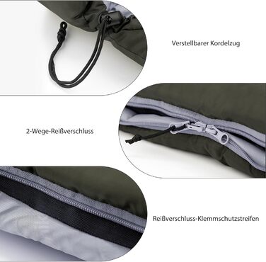 Спальний мішок Naturehike - U-Green, 7°C, для туризму та кемпінгу, підлітків та дорослих