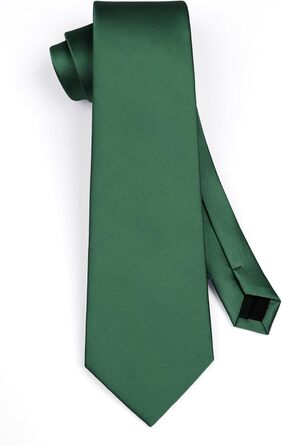 Чоловіча краватка HISDERN однотонна, з нагрудною хусткою та затискачем для краватки, зелена - ідеальний комплект для весілля та свят