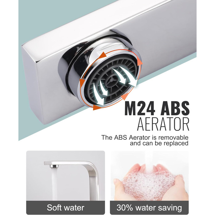 Кран кухонний поворотний 360°, з нержавіючої сталі, для кухні, автодому, ванної кімнати (хром)