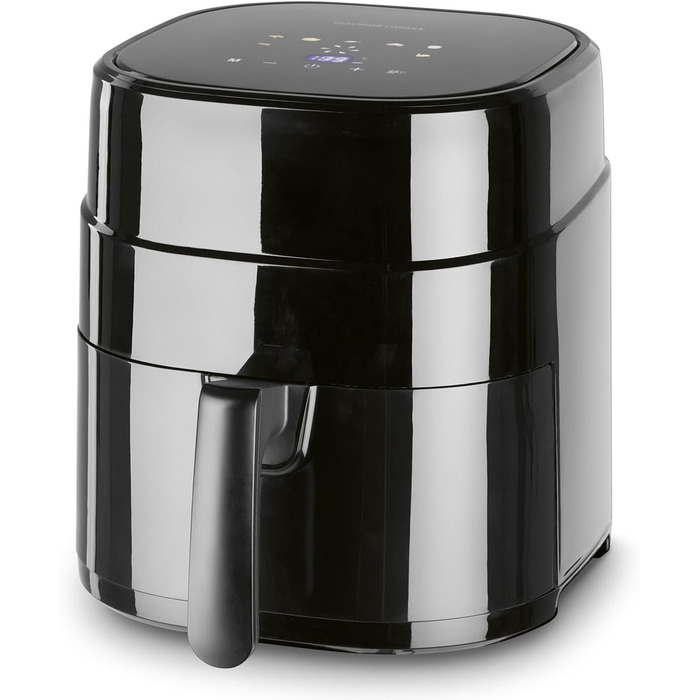 Фритюрниця горіння повітрям GOURMETmaxx 4.5L – Airfryer 1400W з цифровим дисплеєм, таймером, захистом від перегріву, миється у посудомийній машині, без жиру – Чорний 4.5 літри