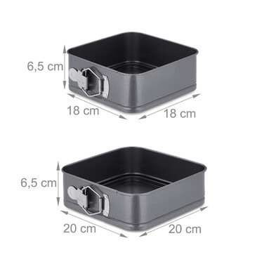 Relaxdays 6-Piece Square Springform Pan Set
