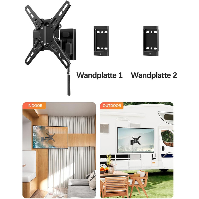 Кріплення для телевізора у RV/Автобусі Mounting Dream MD2212: для телевізорів 13-43 дюймів, до 10 кг, з замком