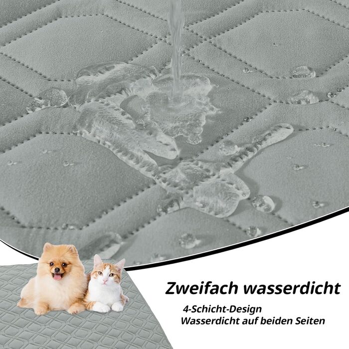 Водонепроникний килимок для собак Homaxy, двосторонній, для відпочинку вдома та на вулиці, 130x100 см, сірий+темно-сірий