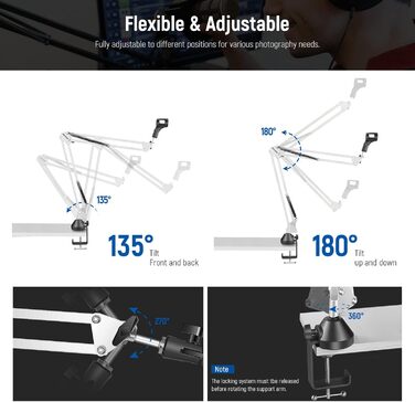 NEEWER Тримач для мікрофона NW-35W - підставка для мікрофона з регульованим кріпленням, сумісна з Blue Yeti, Snowball, Yeti X, Quadcast