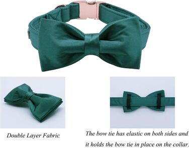 Нашийник для собак Lionet Paws з метеликом - комфортний шовковий нашийник зеленого кольору для маленьких собак, знімний метелик, розмір 25-40 см (L, 1 шт., зелений)