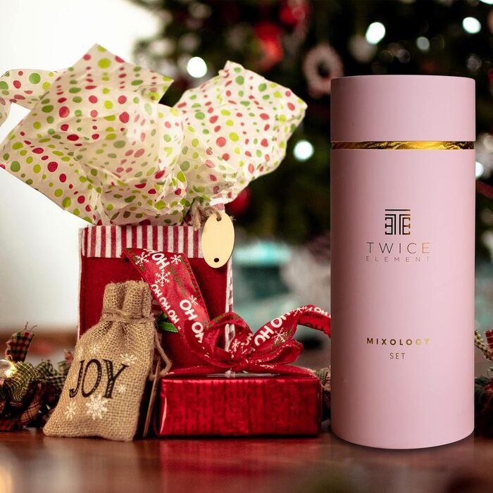 Cocktail Shaker Set - Stainless Steel Shaker in Boston Style | Rich Accessories for Easiest Handling | Bonus Recipe Book, Elegant Gift Box & Storage Bag (Pink)