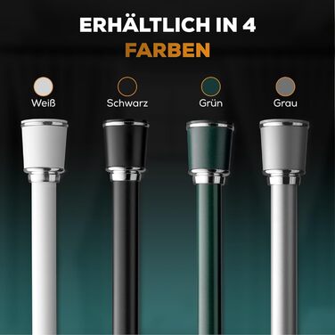 Штанга для штор 120-170см, сіра, Ø 32 мм, без свердління - для вікон, кімнат, кухні