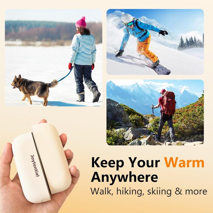 Електричний грієчка для рук та кишень, 10000mAh, 2-в-1, портативний, магнітний, 3 режими нагріву, багаторазовий, для відпочинку на природі, кемпінгу, подарунок для жінок та чоловіків (Стандарт - Білий)