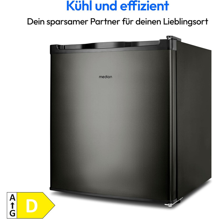 Міні-морозильна камера MEDION MD37675 сірого кольору (33 л, 51 см, регульовані ніжки, ручка-виїмка, ручне керування, 4 зірки)