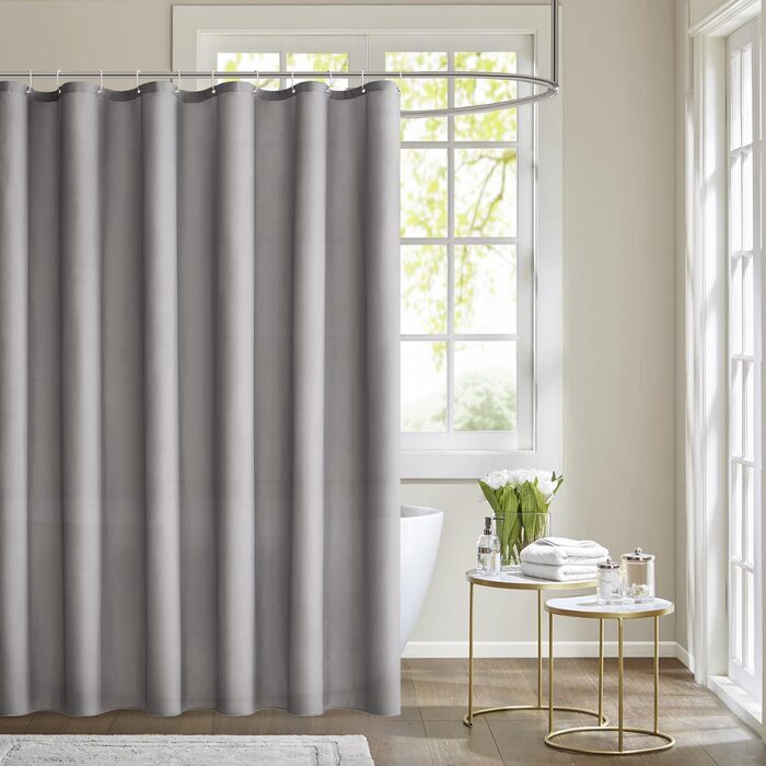 Шторка для душу MIULEE 180x200 см, зелена, водонепроникна, з кільцями, для ванни та душу