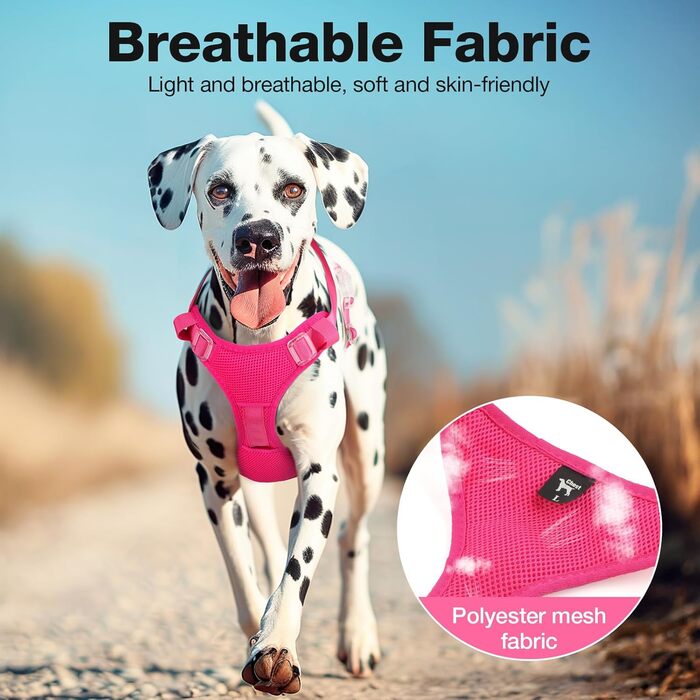 Світловідбиваючий нашийник для собак великих порід з LED-підсвічуванням, акумуляторний, регульований, 3 режими освітлення, висока видимість (Рожевий, Large)