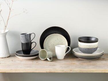 CreaTable Серія INDUSTRIAL GOLD: 16-частинний набір посуду для 4 осіб (сірий), з каменю, для духовки та посудомийної машини