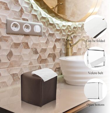 Комплект аксесуарів для ванної кімнати, 10 предметів: коричневий набір з відром, тримачем для зубних щіток, мильничкою, дозатором мила, тримачем для унітазного йоржика, контейнером для ватних паличок та кришкою для серветок