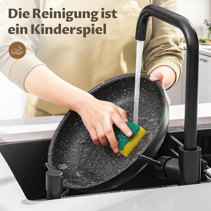 Набір сковорідок Fadware Induktion: антипригарне покриття, 20/24/28 см, знімний ручка, для всіх плит, PFOA/PFAS-free, для духовки, легке миття, для кемпінгу