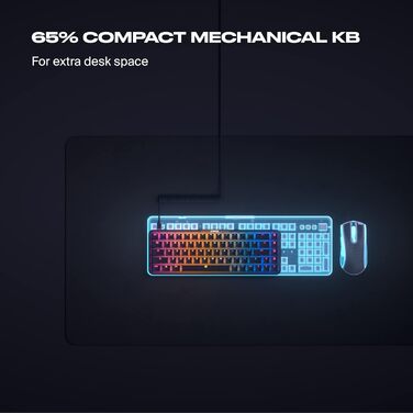 Механічна ігрова клавіатура Fnatic Gear STREAK65 LP з RGB-підсвічуванням, Speed Silver перемикачі, компактний формат 65%, QWERTZ (DE)