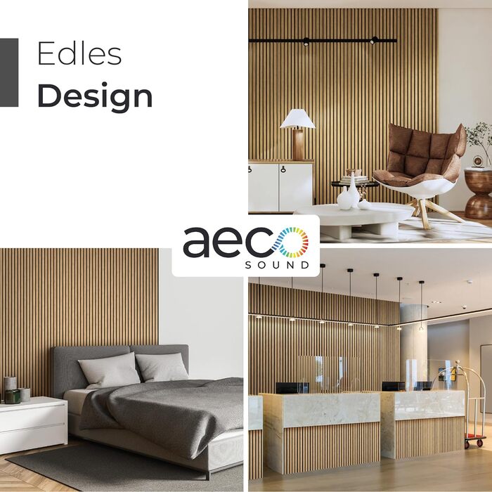 Акустичні стенові панелі з натурального дуба та чорного фетру, 120x60 см, набір 4 шт. — 3D панелі для шумоізоляції та оздоблення стін