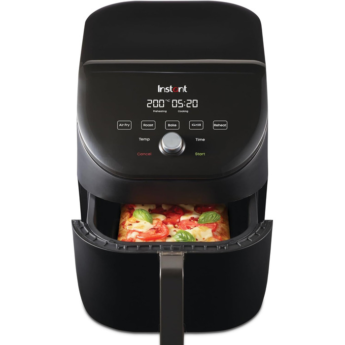 Instant Vortex Slim 5.7L Digital Air Fryer, Black, 5-in-1 Smart Programmable Air Fryer, Baking, Roasting, Grilling, Reheating - 1700W Large Digital Slim Design (5.7L)