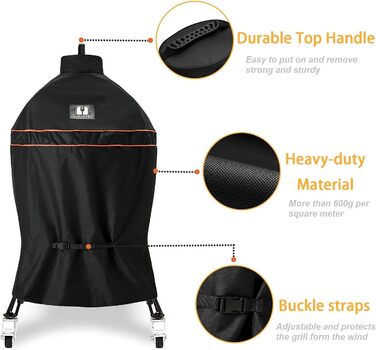 SUPJOYES Grill Cover for Kamado Joe Classic Charcoal Grill, Waterproof, Durable, Kamado Joe Grill Accessories