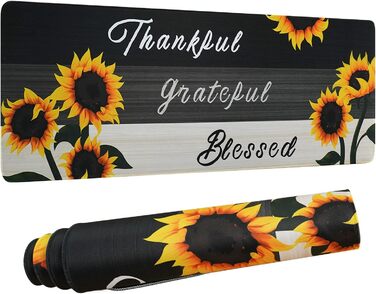 Мат для миші Sakura XL, чорний з квітковим малюнком, 80 x 30 см, аксесуар для столу