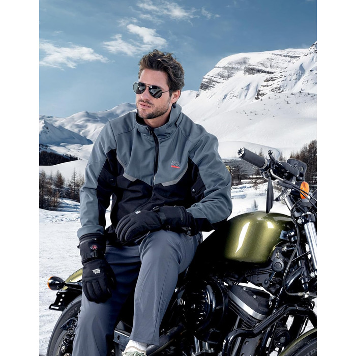 Обогревні рукавички KEMIMOTO з акумулятором 2500mAh, електричні зимові рукавички для чоловіків та жінок, рукавички з підігрівом та сенсорним екраном для катання на лижах, риболовлі, походів (Чорний, M)